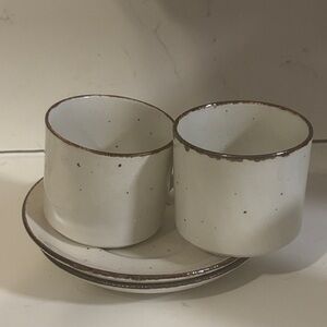 Speckled Ceramic Mug and Saucer Set - Lifestyle